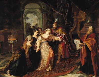 Esther voor Ahasveros, voor 1697 door Charles Antoine Coypel